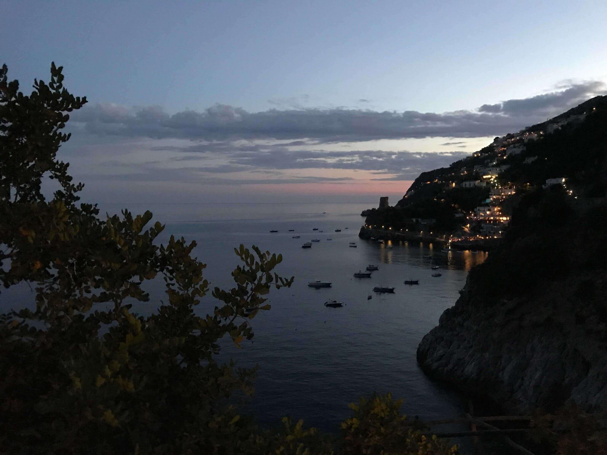 Villa la Madonnina Amalfi Coast getting dark