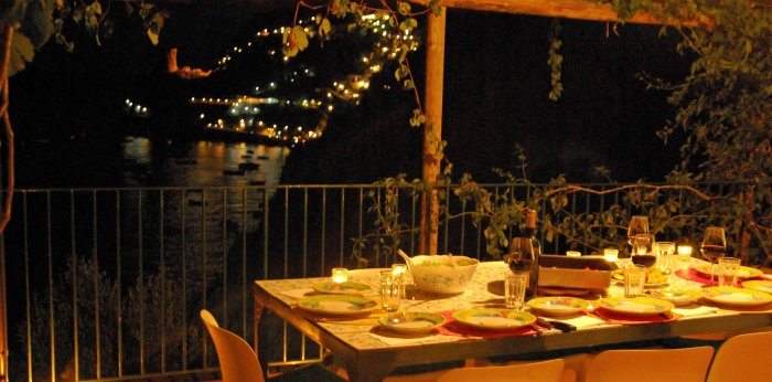 Villa la Madonnina Amalfi Coast Dinner at the main terrace