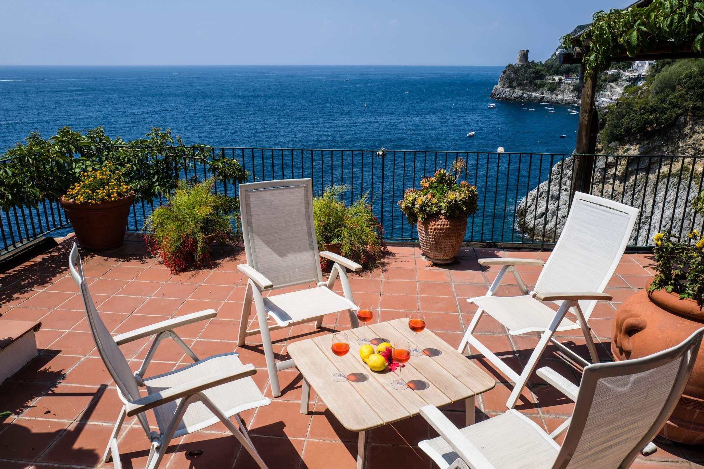 Villa la Madonnina Amalfi Coast main terrace seating group