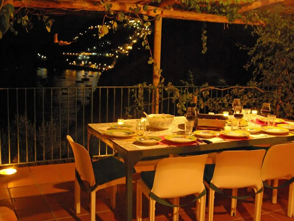 Amalfi Coast Wine & Dine_Luxury-Villa dinner table at night