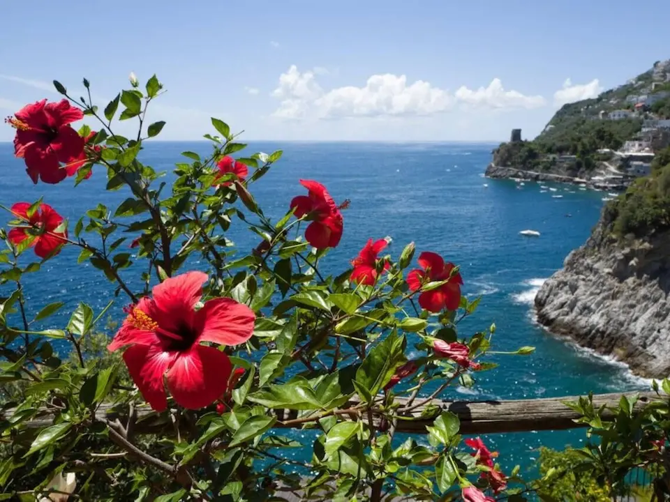 Luxury-Amalfi-Villa-Waterfront_View-with-flowers